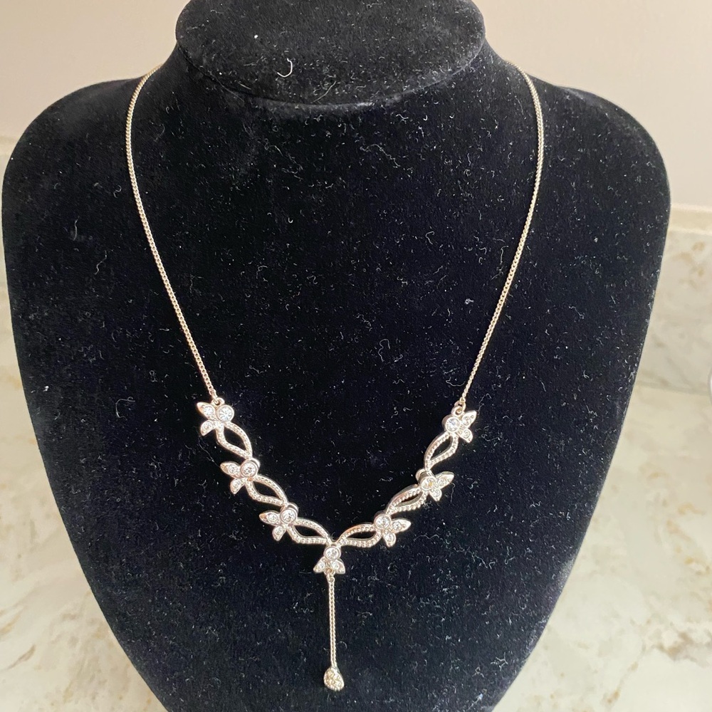 Set Crystal Adjustable Necklace & Stud Earrings NW